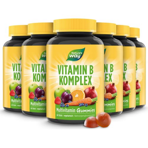 Nature's Way Vitamin B Komplex Gummies - hochdosiert B1 B2 B3 B5 B - mit Vitamin C & Folsäure