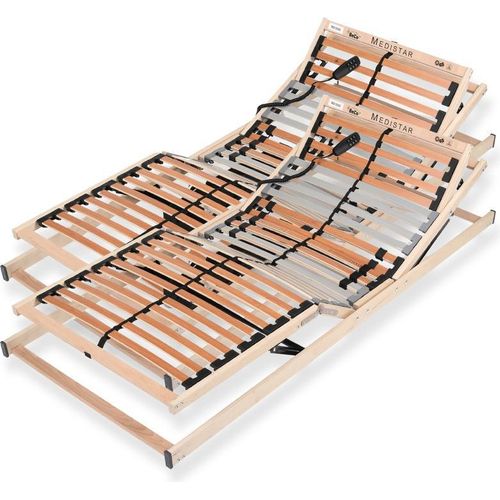 Lattenrost 180x200 cm elektrisch verstellbares Kopf & Fußteil fertig montiert 28 Latten 5 Zonen 150 kg Traglast Birkenschichtholz Germany