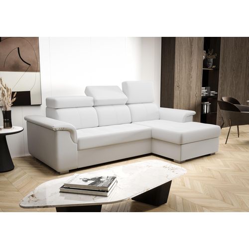Ecksofa 247×165 cm Weiß Rechts Kunstleder Kongo RBN06