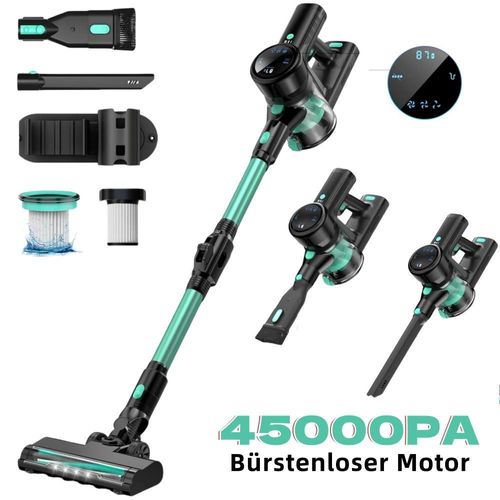 AkkuStaubsauger, Kabelloser Staubsauger, 45 kPa Kabelloser Staubsauger mit intelligentem Touchscreen, 550W Handstaubsauger, 3 Geschwindigkeiten