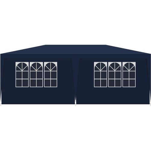 Gartenpavillon 6x3 m mit 6 Seitenwänden – Dunkelblau – Partyzelt PE für Garten & Events