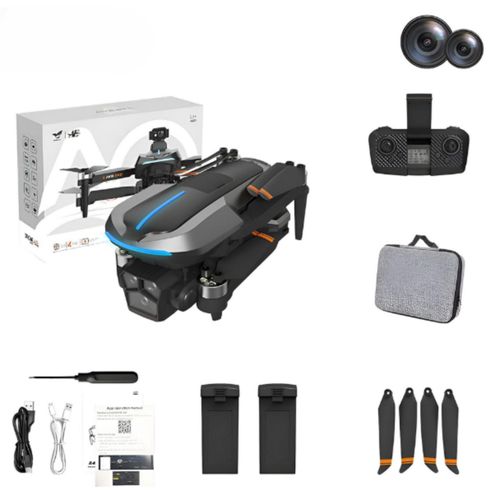 AIORBER GPS-Drohne mit 8K HD Kamera, Bürstenlosem Motor, 360° Hindernisvermeidung und 2 Batterien, Faltbar, Schwarz