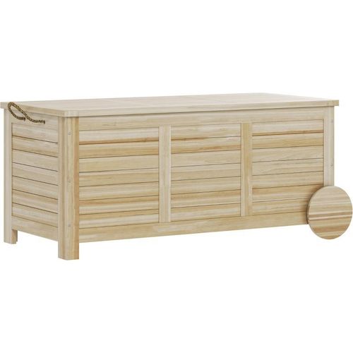 Auflagenbox 185 L Stauraum Wasserdicht Gartenbox mit Rollen Holz wetterfest UV-beständig Kissenbox Aufbewahrungsbox Gartentruhe für Outdoor Garten