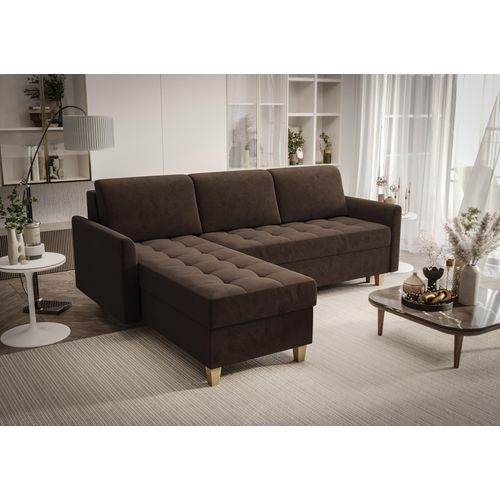 Ecksofa 240x180 cm Dunkelbraun Links Kronos 6 Kongo RBN08