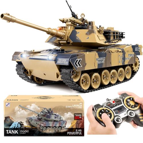 RC-Auto Ferngesteuerter Panzer 2,4 GHz, RC Tank Spielzeug mit Schussfunktion
