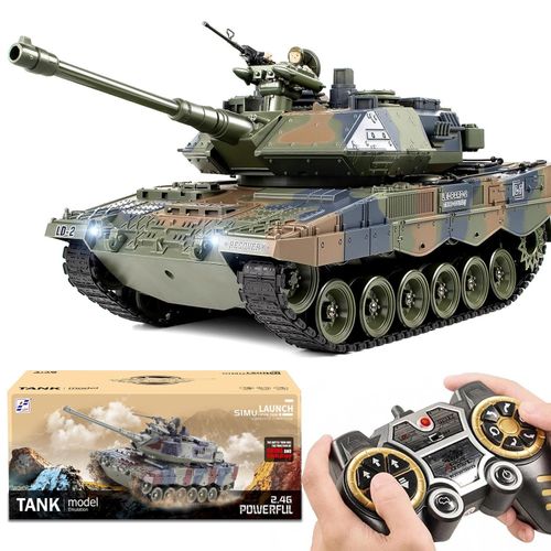 RC-Auto Ferngesteuerter Panzer 2,4 GHz, RC Tank Spielzeug mit Schussfunktion