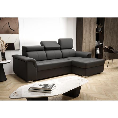 Ecksofa 247×165 cm Rechts Schwarz Kronos 07 Kongo RBN06