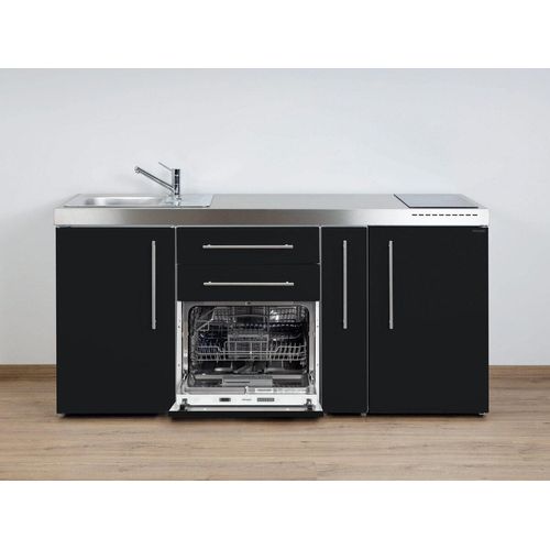 Stengel Miniküche MPGS 180 A Schwarz mit Kühlschrank und Geschirrspüler