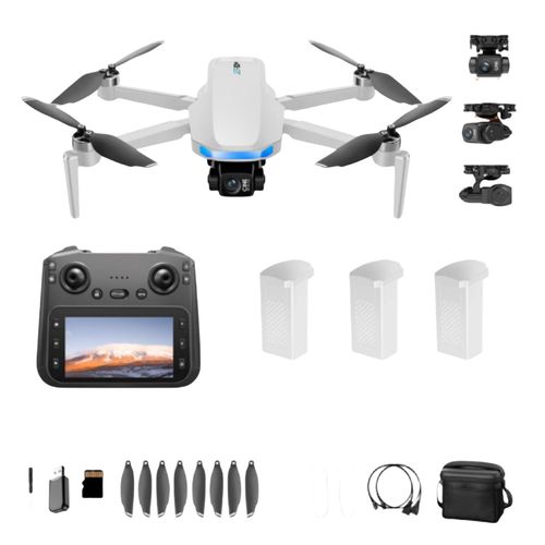 FORSMANO 4K Drohne mit 3-Achsen-Gimbal, GPS Rückkehr, 30 Min Flugzeit, 5G Übertragung, 3 Batterien, Faltbar, Weiß