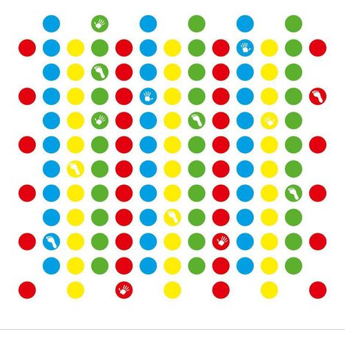 Mega Twist Bewegungsspiel 3x3m – für alle Altersgruppen, inkl. Spielmatte und Drehscheibe