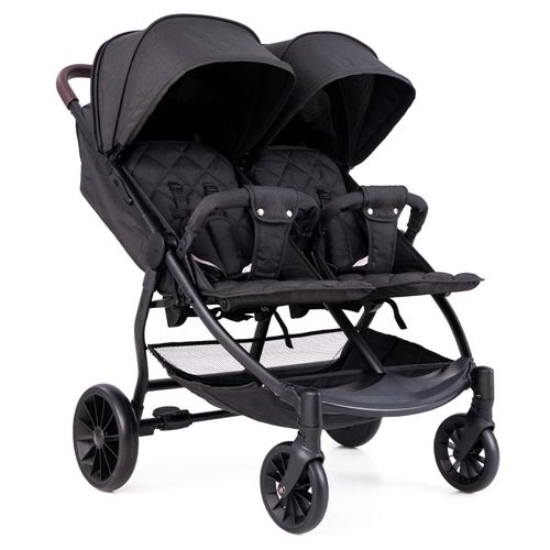 GOPLUS Zwillingskinderwagen, Buggy Kinderwagen ab Geburt, Klappbar Geschwisterwagen mit verstellbare Sonnenverdeck & Fußstützen, Doppelbuggy Reisebuggy für 2 Kinder, Buggy Zwilinge
