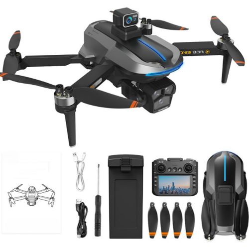 FORSMANO Drohne mit 3 Batterien, Dual-Kamera, 360° Hindernisvermeidung, GPS und Bildschirmsteuerung, Faltbar, Schwarz