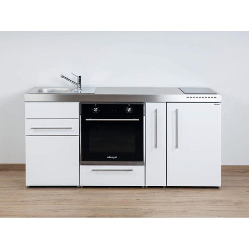 Stengel Miniküche MPB 180 A Weiß mit Kühlschrank, Backofen und Apothekerschrank