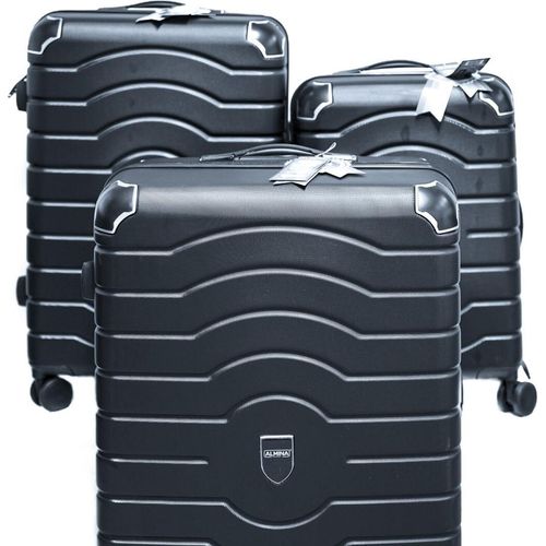 3 Tlg. Reisekoffer- Set mit 4 Räder 360° drehbar, Hartschale mit Kantenschutz Anthrazit