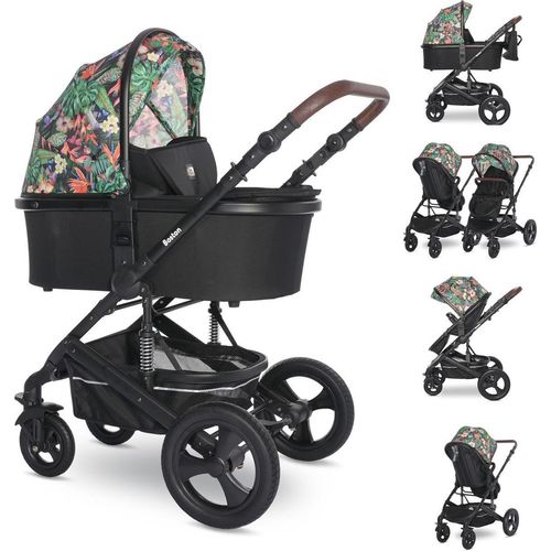 Lorelli Kombikinderwagen Boston 2 in 1 Sportsitz Babywanne Mückennetz bis 22 kg blumen