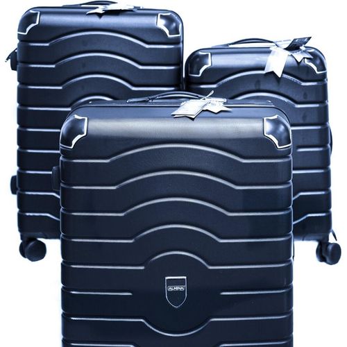 3 Tlg. Reisekoffer- Set mit 4 Räder 360° drehbar, Hartschale mit Kantenschutz Blau