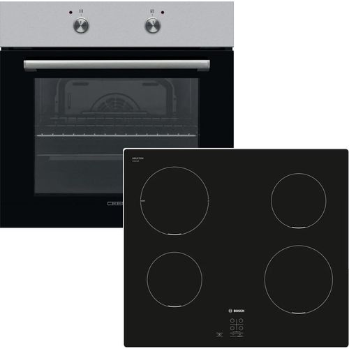 Herdset Vestel Backofen Pizzastufe + Bosch Induktionskochfeld Quick Start autark 60 cm