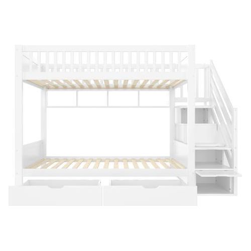 Etagenbett Ohne Matratze Weiss 90x200 cm Jugendbett Hochbett Kinderbett Mit Schublade Regal Kleiderschrank Staufach
