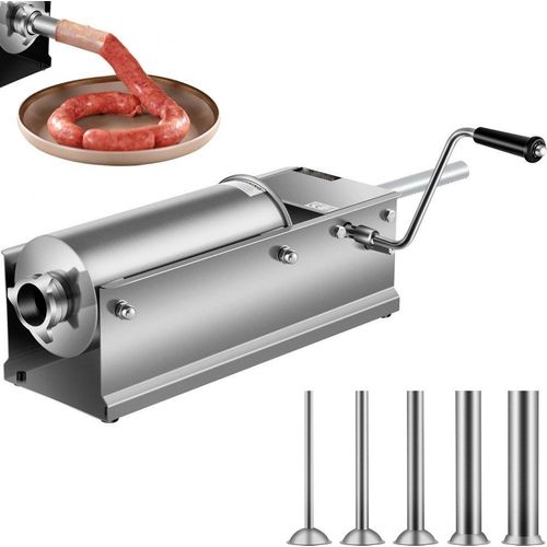 5L Wurstfüller - Fleischwolf und Wurstmaschine - Horizontal Edelstahl Wurstfüllmaschine - Professionelle Wurstspritze