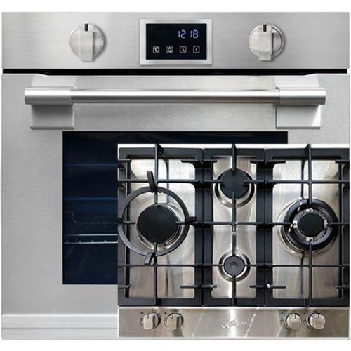 Kaiser Herd Set Autark EH 6339 XXL Einbau-Backofen 86L, mit Pyrolyse & AirFry, Touchdisplay, Drehknebel, 11 Funktionen+Gas-Kochfeld 60 cm KG 6364