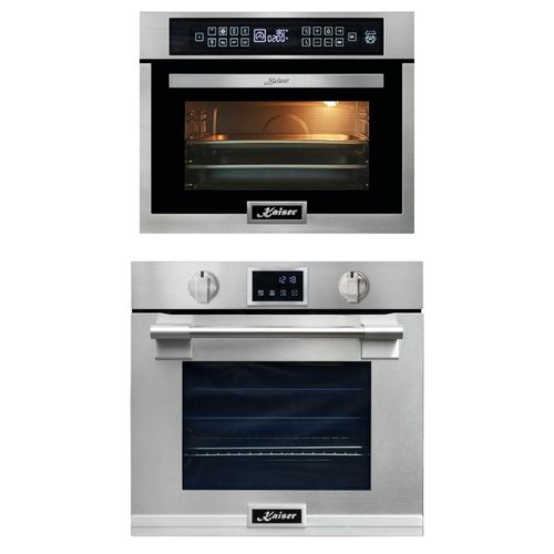 Kaiser Backofen-Set EH 6339 XXL Einbau-Backofen 86L, mit Pyrolyse & AirFry, Touchdisplay, 11 Funktionen mit EM 6307 R Mikrowellen-Backofen, 45 cm Hoch