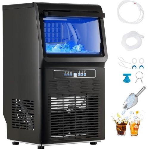 Professionelle Eisbereiter Eismaschine - 36,3kg/Tag Produktionskapazität - 36 Eiswürfel pro Zyklus - LED-Anzeige - Kommerzielle Nutzung