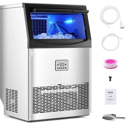 Professionelle Eismaschine - Kommerzieller Eisbereiter - 41kg/Tag Produktion - 50 Eiswürfel- Kapazität - mit LED-Anzeige