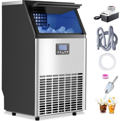 Professionelle Eismaschine - Kommerzieller Eisbereiter 45 kg/Tag - 45 Eiswürfel pro Zyklus - mit LED-Anzeige