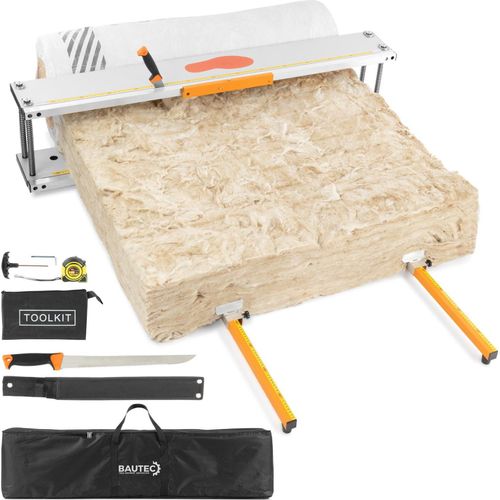 BAUTEC Dämmstoffschneider ISO-QUICKCUT mit Softbag, Dämmstoffmesser für Rollenware, Glaswolle, Steinwolle, Mineralwolle