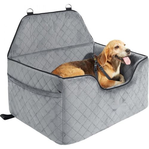 Hunde Autositz Rücksitz für Autos - 25 kg - 72x52x54 cm - Grauer Hundesitz für sicheres Reisen mit Hunden