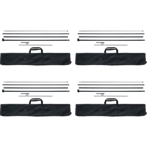 4er-Set Fahnenmast Beachflag mit Bodenpfählen - 498,5 cm - Outdoor Fahnenständer für Garten und Veranstaltungen