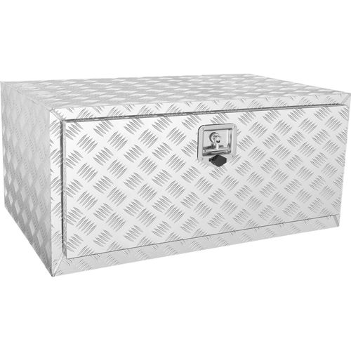 Unterboden-LKW-Box, 914 x 610 x 610 mm Pickup-Aufbewahrungsbox, Aluminium-Diamantplatten-Werkzeugbox mit Schloss & Schlüsseln, Wasserdichte Anhänger-Aufbewahrungsbox mit T-Griff-Verriegelung