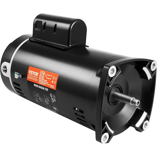 2 PS Pool-Pumpenmotor, 56Y Rahmen, 230V (7,8 Ampere) 3450 U/min, 60Hz, 1,3 Betriebsfaktor, 50F/250V Kondensator, Linksdrehung Vierkantflansch Ersatzmotor