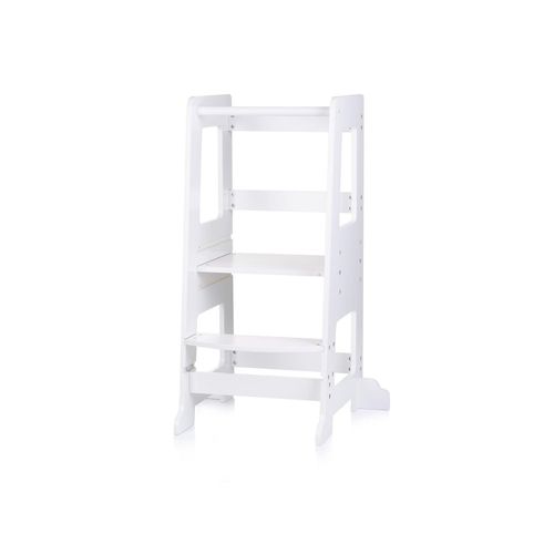 Chipolino Kinder Lernturm Stehhilfe Holz Tritthocker Trittstufe höhenverstellbar weiß