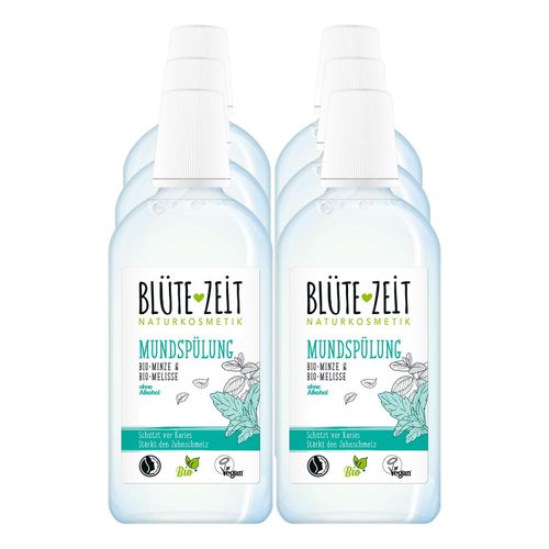 BLÜTE-ZEIT Mundspülung Bio Minze 500 ml, 6er Pack