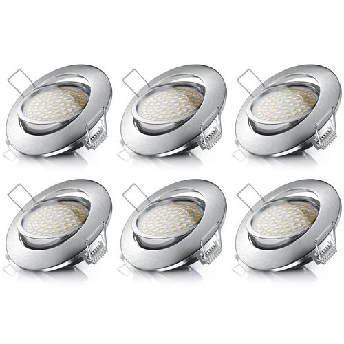 Brandson 6x LED Einbaustrahler, dimm- und schwenkbarer Deckenspot mit Aluminium Rahmen / Warmweiß