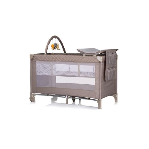 Chipolino Reisebett Luna 2 Ebenen Wickelauflage klappbar Spielbogen Faltmatratze dunkelbraun