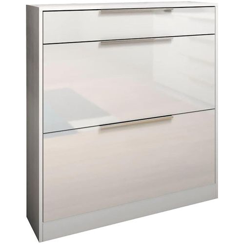 Schuhschrank BORCHARDT MÖBEL, weiß matt, weiß hg, B:89cm H:96cm T:24cm, Schränke, Stehende Montage, Wandmontage & Glasböden unter Mehr aus der Serie