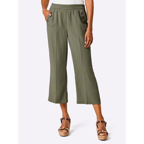 Culotte STEHMANN, Damen, Gr. 23, Kurzgrößen, grün (khaki), 100% Lyocell, unifarben, 7/8-Länge, Hosen