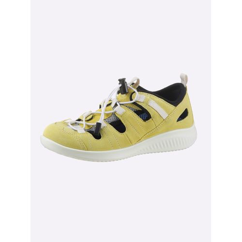 Slipper JOMOS, Damen, Gr. 41, grün (limone), Veloursleder, Mesh, sportlich, Schuhe
