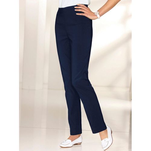 Stretch-Hose CLASSIC BASICS, Damen, Gr. 24, Kurzgrößen, blau (marine), 64% Polyester, 34% Viskose, 2% Elasthan, unifarben, lang, Hosen