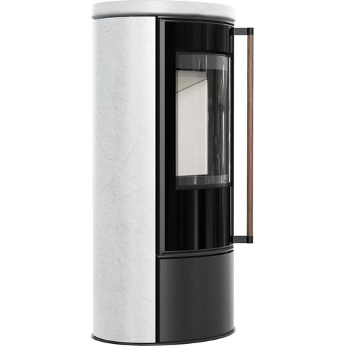 Ofen KRATKI ERIK Ø150 5,5 kW WHITE NATURAL Keramikdeckel Schließung Jatoba