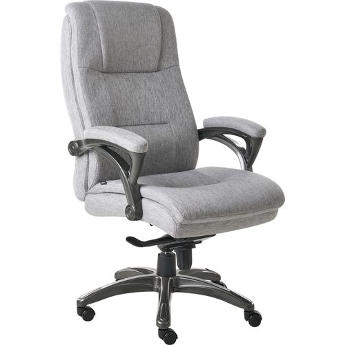 BELIANI Chefsessel Grau Leinen Stoff Gepolstert Höhenverstellung Drehbar Neigungsfunktion Ergonomische Form Bürostuhl Bürosessel