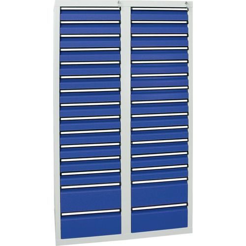 Stumpf Schubladenschrank Serie STS 410, 30 Schubladen enzianblau (26x100, 4x200mm)