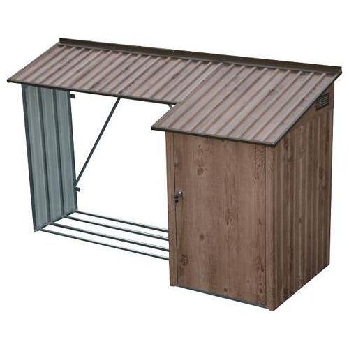 DURAMAX Holzschuppen mit Schuppen 2724 x 1088 x 1604 cm Blech Holzimitat 53645