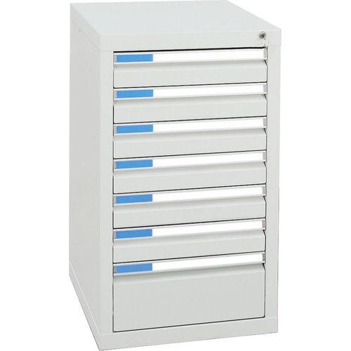 Stumpf Schubladenschrank Serie ESTA, 7 Schubladen lichtgrau (6x100, 1x200mm)