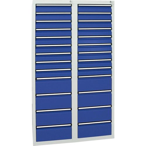 Stumpf Schubladenschrank Serie STS 410, 26 Schubladen enzianblau (18x100, 8x200mm)