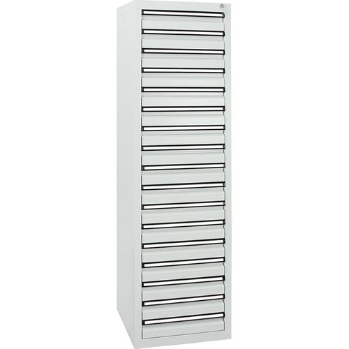 Stumpf Schubladenschrank Serie STS 410, 17 Schubladen lichtgrau (17x100mm)