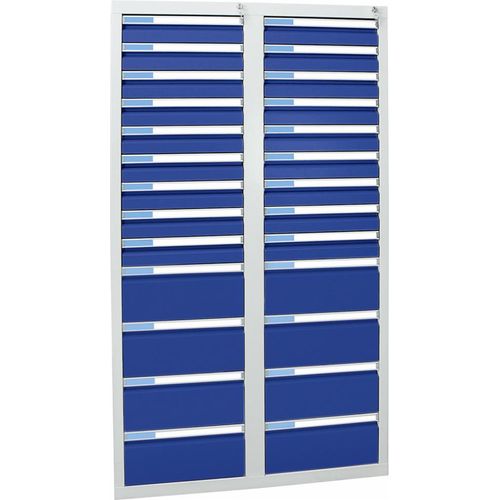 Stumpf Schubladenschrank Serie ESTA, 26 Schubladen enzianblau (18x100, 8x200mm)