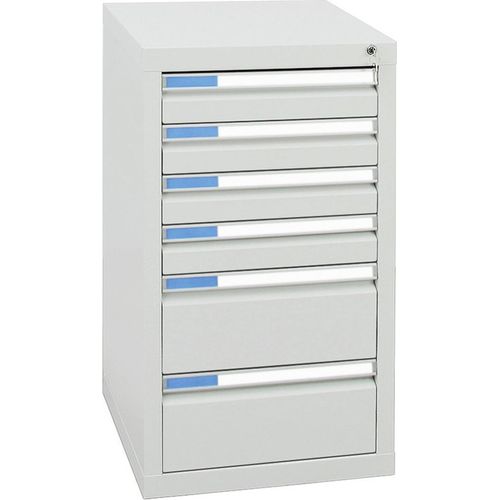 Stumpf Schubladenschrank Serie ESTA, 6 Schubladen lichtgrau (4x100, 2x200mm)